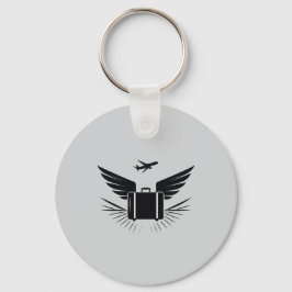 Llavero Diseño de silueta negra en una maleta de viaje