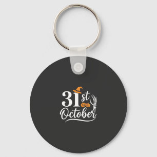 Llavero Diseño de sombrero de bruja de calabaza del 31 de
