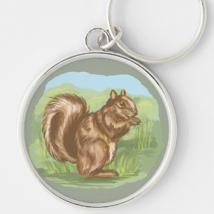 Llavero Diseño de Squirrel Woodland Life Personalizado