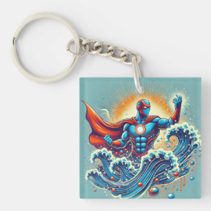 Llavero Diseño de superhéroe de manipulación líquida