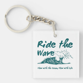 Llavero Diseño de surf Ride the Wave