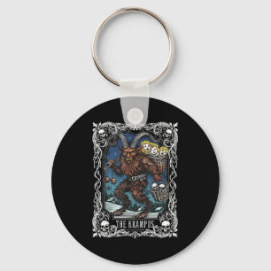 Llavero Diseño de tarjeta de tarot de Krampus, temporada d