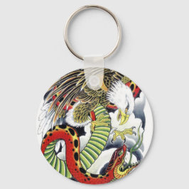 Llavero Diseño de tatuajes japoneses con águilas y serpien