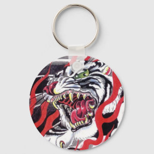 Llavero Diseño de tatuajes japoneses - Tigre blanco
