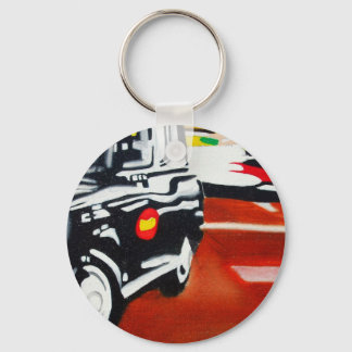 Llavero diseño de taxi negro londinense