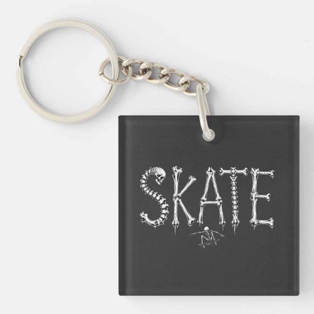 Llavero Diseño de terror de patineta Esqueleto (Frente)
