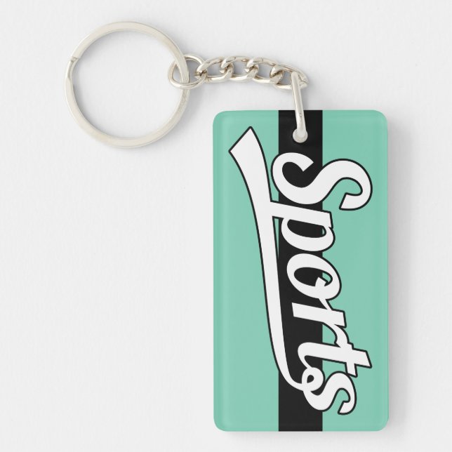 Llavero Diseño de texto: blanco de los DEPORTES + tu propi (Frente)