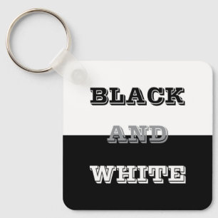 Llavero Diseño De Texto Blanco Gris Negro Y Colores Sólido