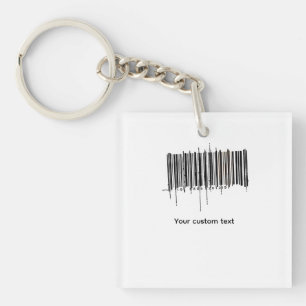 Llavero Diseño de texto de código de barras personalizado