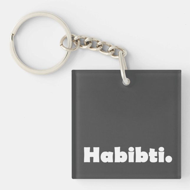 Llavero Diseño de texto de Habibti (Frente)