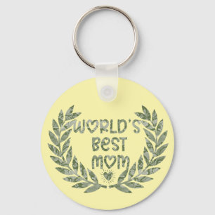 Llavero Diseño de texto del mejor mamá del mundo floral