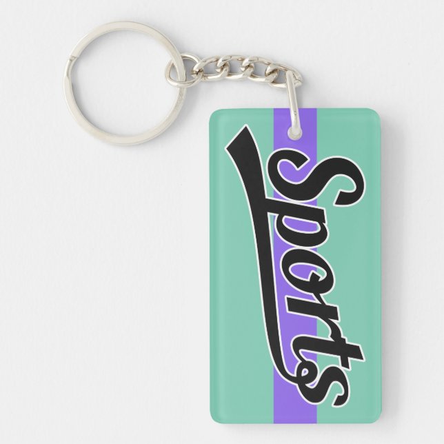 Llavero Diseño de texto: DEPORTES negros + tu propio texto (Frente)