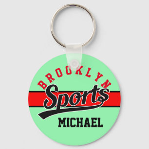 Llavero Diseño de texto: DEPORTES negros + tu propio texto