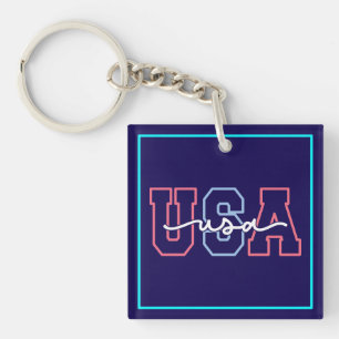 Llavero Diseño de texto USA 4 de julio-62118
