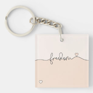 Llavero Diseño de tipografía minimalista de libertad