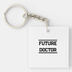 Llavero Diseño de título médico futuro con texto minimalis