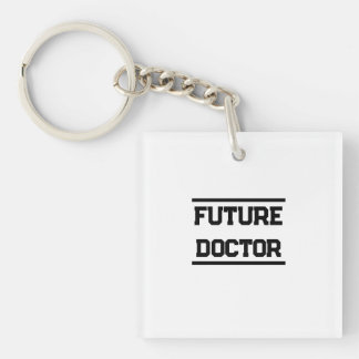 Llavero Diseño de título médico futuro con texto minimalis