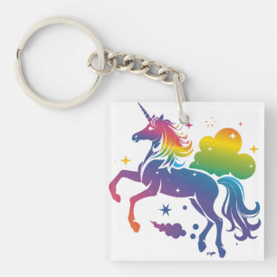 Llavero Diseño de unicornio de color arcoiris