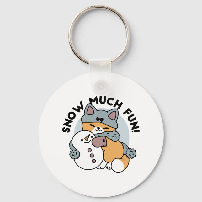 Llavero Diseño de vacaciones de invierno para gato con nie (Anverso)
