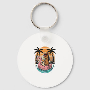 Llavero Diseño de vacaciones de verano de flamenco de caba