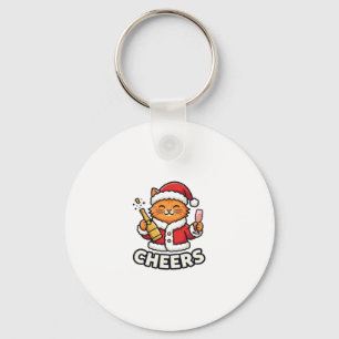 Llavero Diseño de vector de gato de Navidad alegre