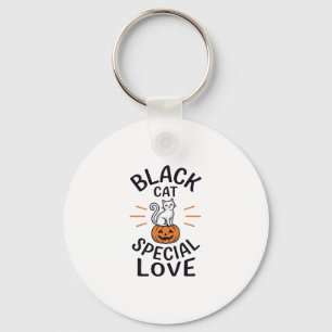 Llavero Diseño de vector de gato negro especial amor Hallo