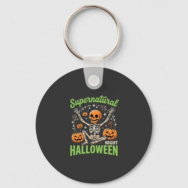 Llavero Diseño de vector de Halloween de esqueleto sobrena (Anverso)