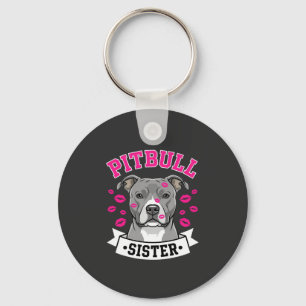 Llavero Diseño de vector de hermana de Pitbull amante de l