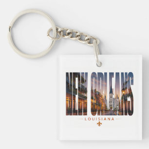 Llavero Diseño de viaje de Nueva Orleans Luisiana