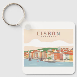 Llavero Diseño de viajes Pastel en Lisboa Portugal
