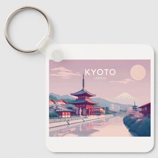 Llavero Diseño de viajes pastoral de Kioto en Japón (Anverso)