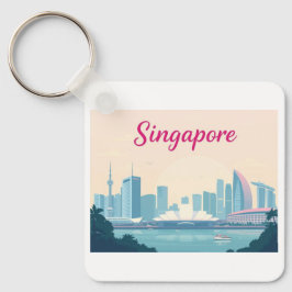 Llavero Diseño de viajes pastoral de Singapur