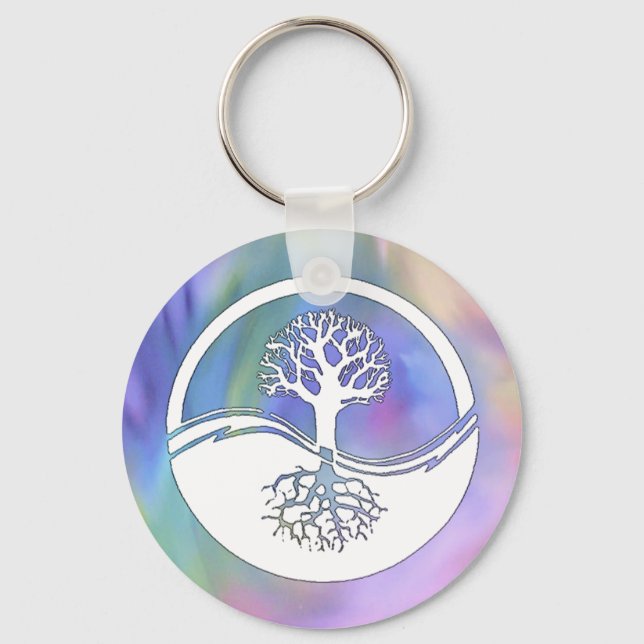 Llavero Diseño de yin y yang colorido (Anverso)