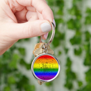 Llavero Diseño de Zodíaco Acuario Arcoíris Orgullo LGBTQ