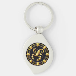 Llavero Diseño de Zodiaco Escorpión Dorado con Ornamentos