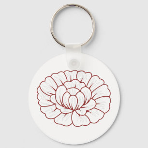 Llavero Diseño decorativo rojo anaranjado