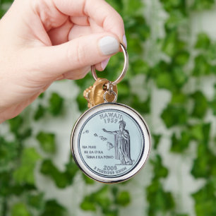Llavero Diseño del Barrio Estatal de Hawái Tintado
