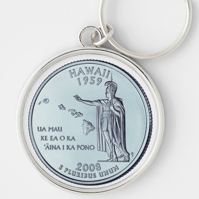 Llavero Diseño del Barrio Estatal de Hawái Tintado (Frente)