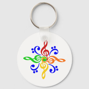 Llavero Diseño del Clef bajo y agudo