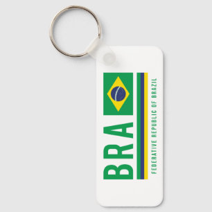 Llavero diseño del código ISO de Brasil-Alpha 3