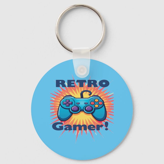 Llavero Diseño del controlador Retro Gamer para juegos clá (Anverso)
