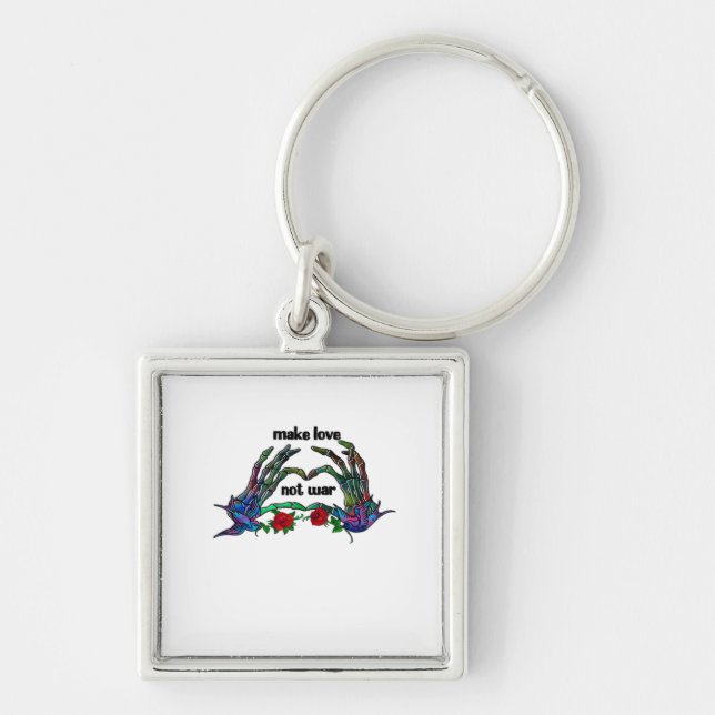 Llavero Diseño del corazón de mano de esqueleto (Frente)