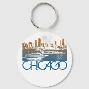 Llavero Diseño del horizonte de Chicago
