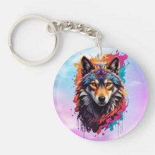 Llavero Diseño del logotipo Wolf Animal Design-87694