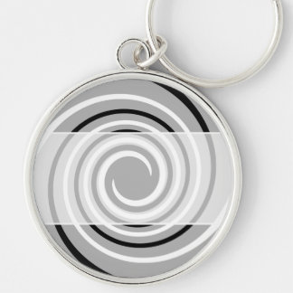 Llavero Diseño del negro, blanco y gris de la torsión