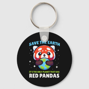 Llavero Diseño del panel rojo Save Earth - Divertido Anima