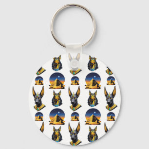Llavero Diseño del patrón Anubis de la Pirámide de Egipto