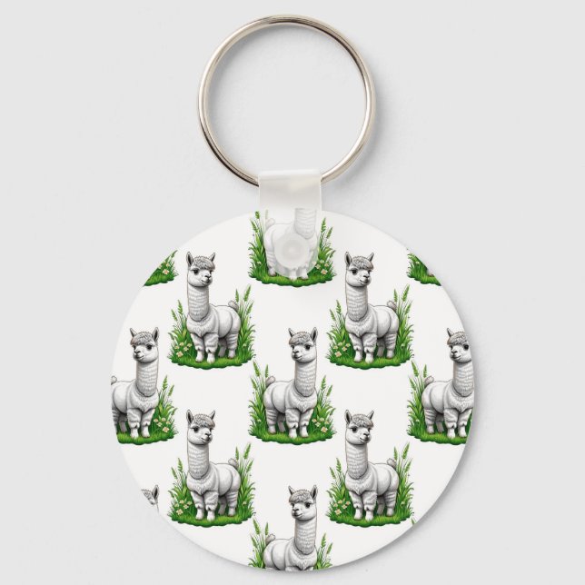 Llavero Diseño del patrón de camello llama Alpaca (Anverso)