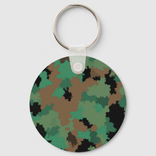 Llavero Diseño del patrón de camuflaje de la selva verde d