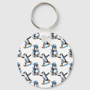 Llavero Diseño del patrón de pingüinos